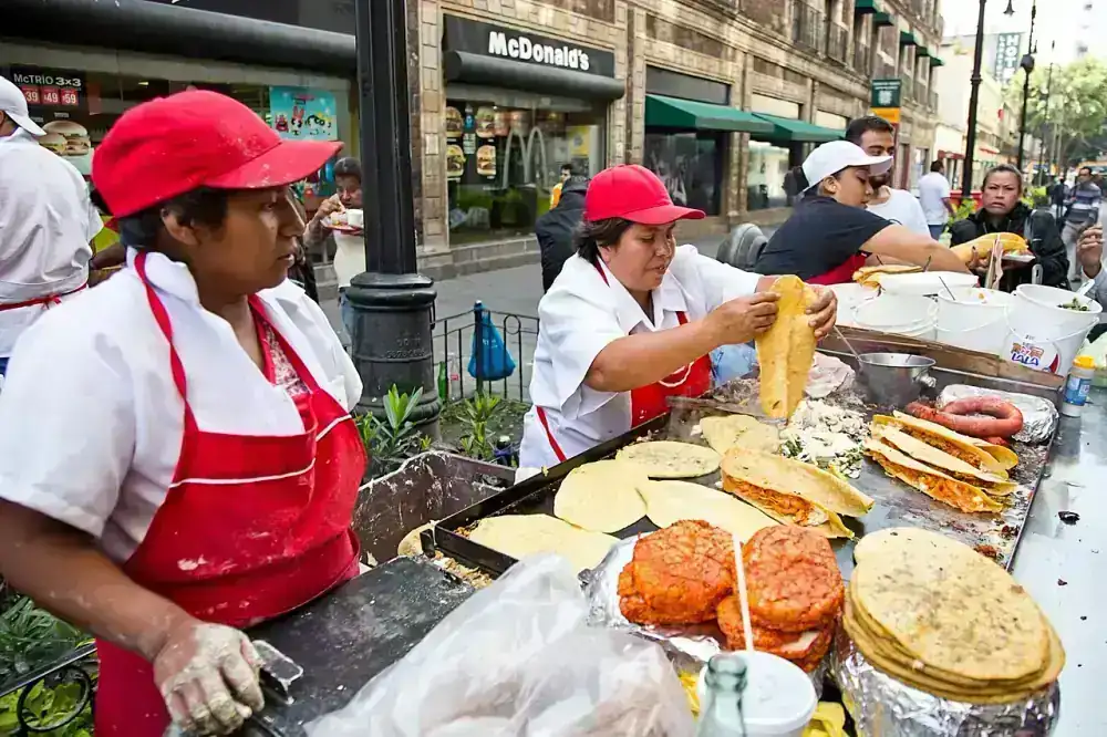 Authentic Yucatecan street food tacos in Cancun