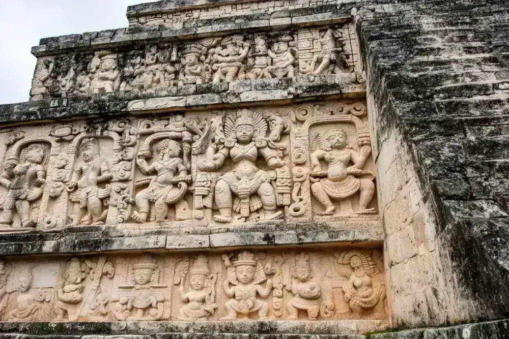 Ek Balam stucco sculptures on the acropolis — Mayan ruins tours