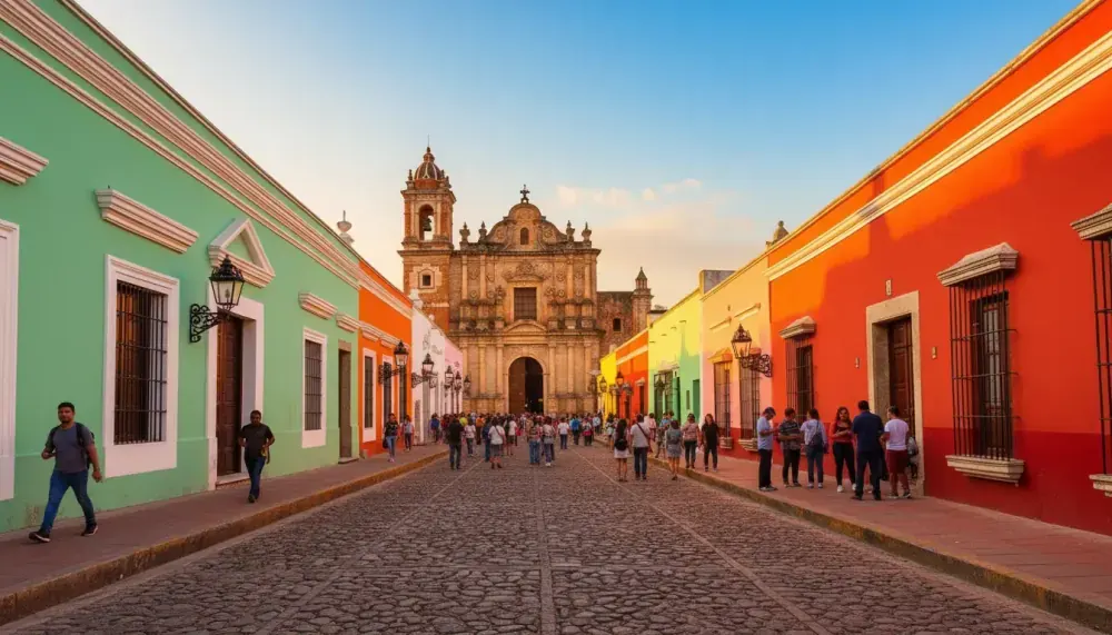 Colonial streets and architecture of Valladolid, Yucatan - the closest town to Chichen Itza